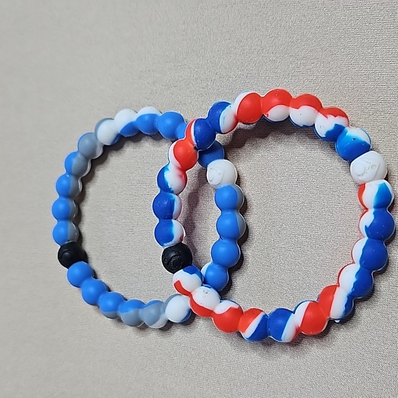 LOKAI SET OF BRACLETS MULTI COLOR MARBLED HUES OF BLUE - Picture 5 of 7